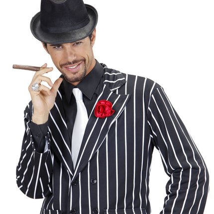 Czarny kapelusz gangstera z czarną opaską