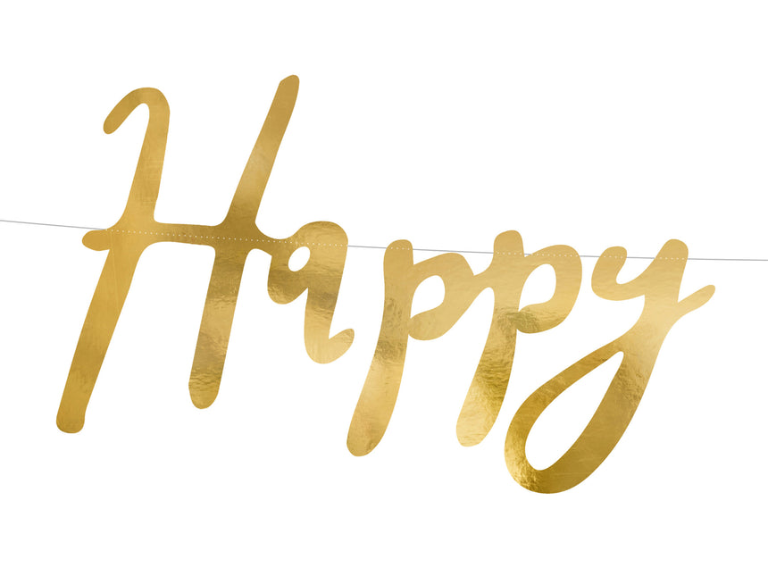 Girlanda urodzinowa Happy Birthday Gold 62cm