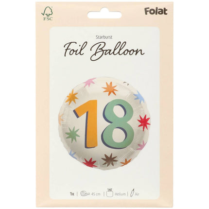 18 lat Balon helowy pusty 45 cm