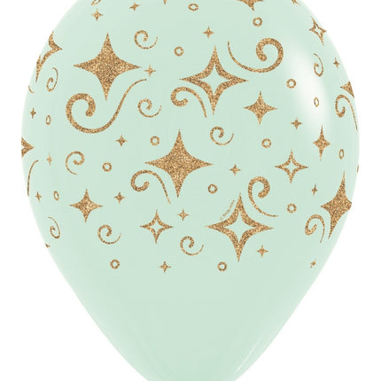 Balony Golden Diamonds Glitter Ink Mix 30cm 25szt