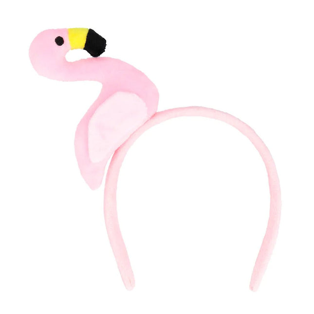 Flamingo Haarband Pluche van Boland koop je bij Partywinkel