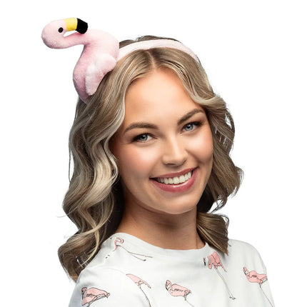 Flamingo Haarband Pluche van Boland koop je bij Partywinkel
