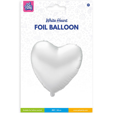 Balon foliowy - białe serce