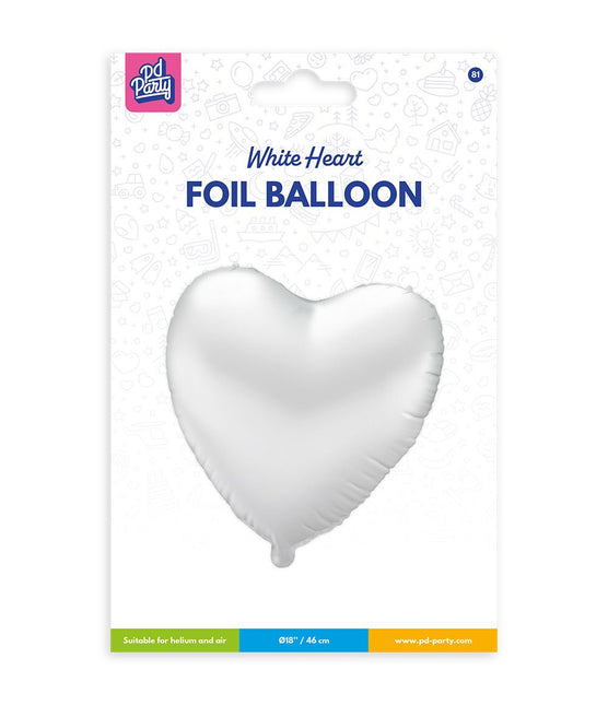 Balon foliowy - białe serce