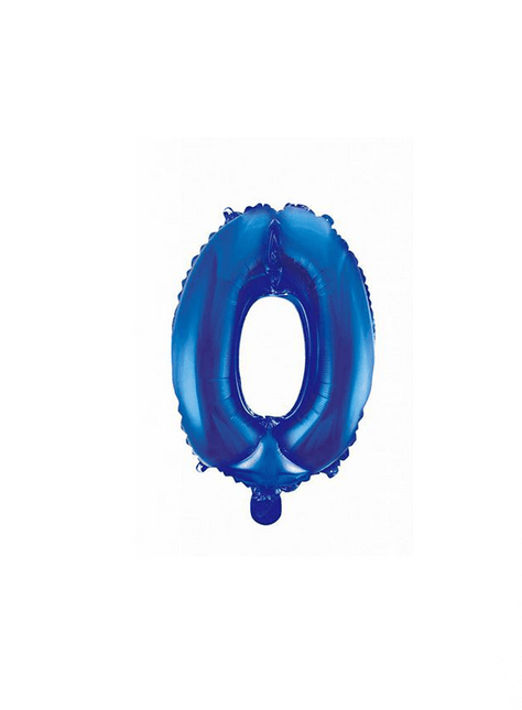 Folie Ballon Cijfer 0 Blauw 41cm met Rietje van WeFiesta koop je bij Partywinkel