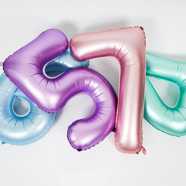 Folie Ballon Cijfer 1 Pastel Roze XL 86cm leeg van Folat koop je bij Partywinkel