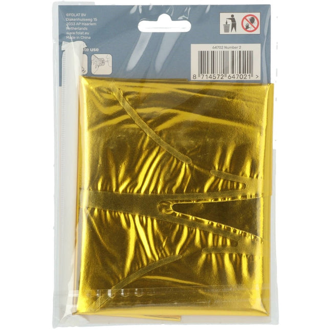 Folie Ballon Cijfer 2 Goud met standaard 72cm van Folat koop je bij Partywinkel