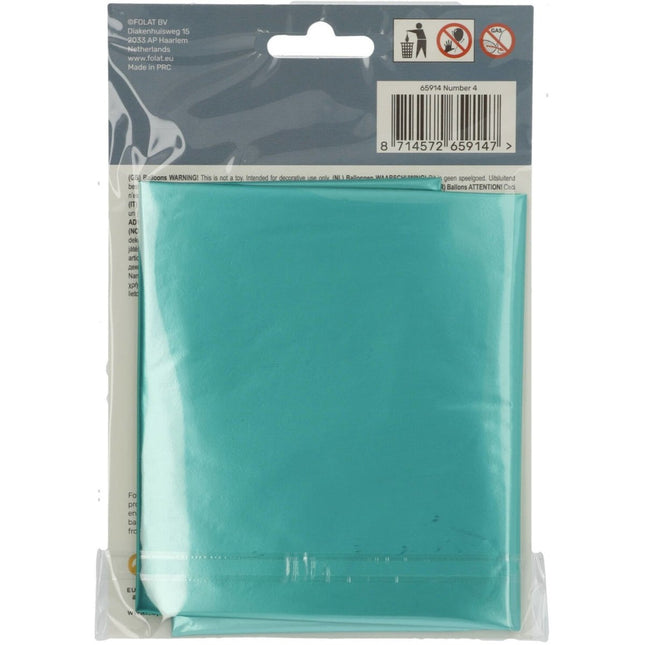 Folie Ballon Cijfer 4 Mat Groen XL 86cm leeg van Folat koop je bij Partywinkel