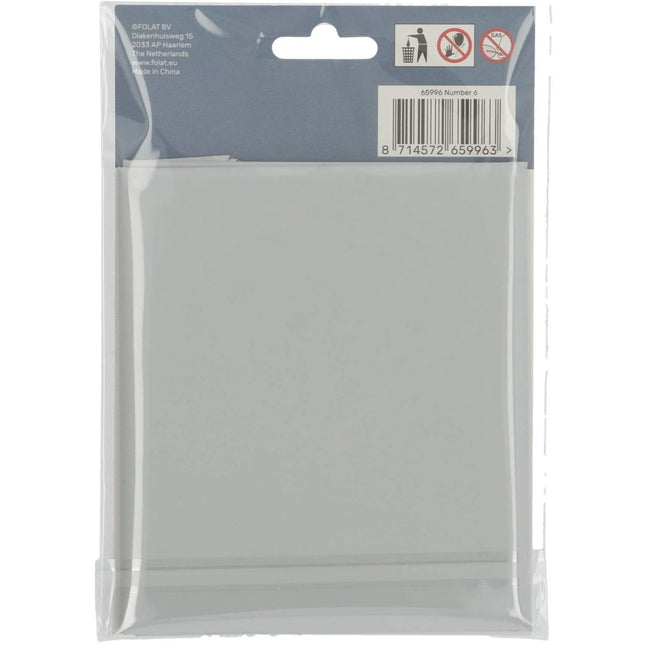 Folie Ballon Cijfer 6 Mat Wit XL 86cm leeg van Folat koop je bij Partywinkel