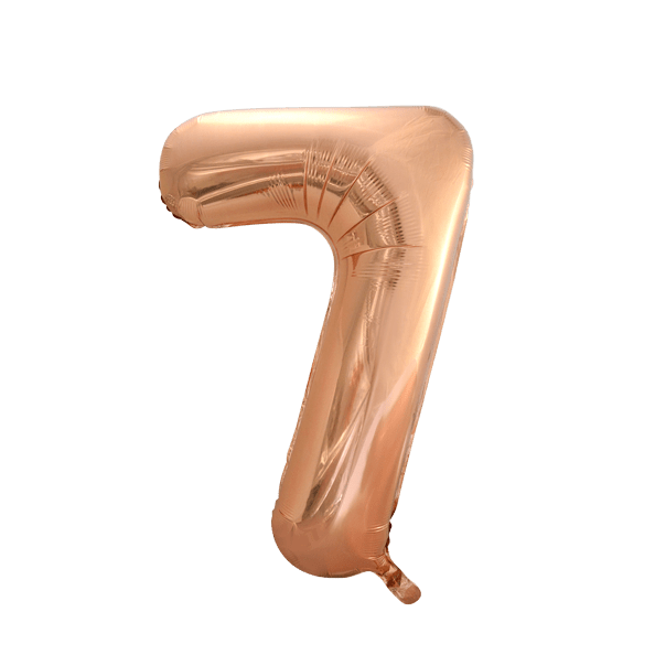 Folie Ballon Cijfer 7 Rose Goud XL 86cm leeg van WeFiesta koop je bij Partywinkel