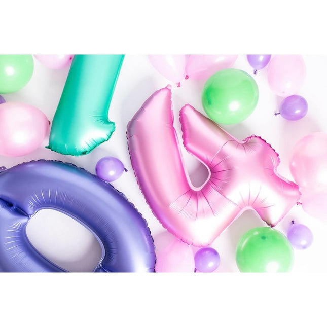 Folie Ballon Cijfer 8 Mat Blauw XL 86cm leeg van Folat koop je bij Partywinkel