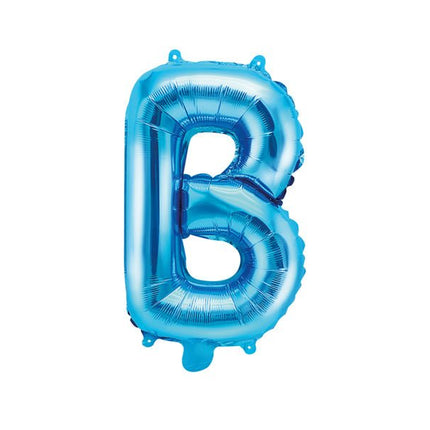 Folie Ballon Letter B Blauw Leeg 35cm van Partydeco koop je bij Partywinkel