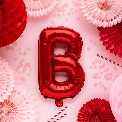 Folie Ballon Letter B Rood Leeg 35cm van Partydeco koop je bij Partywinkel