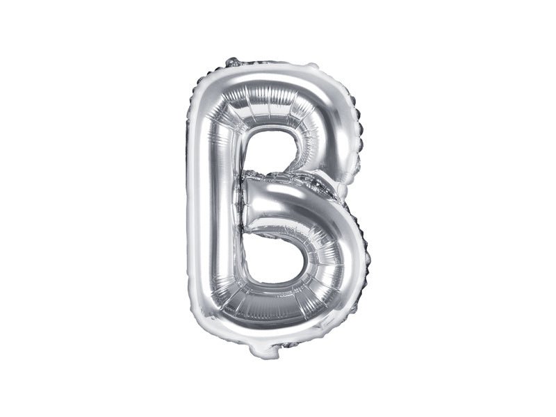 Folie Ballon Letter B Zilver Leeg 35cm van Partydeco koop je bij Partywinkel