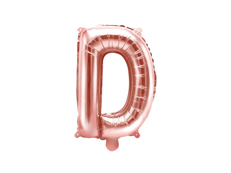 Folie Ballon Letter D Rose Goud Leeg 35cm van Partydeco koop je bij Partywinkel