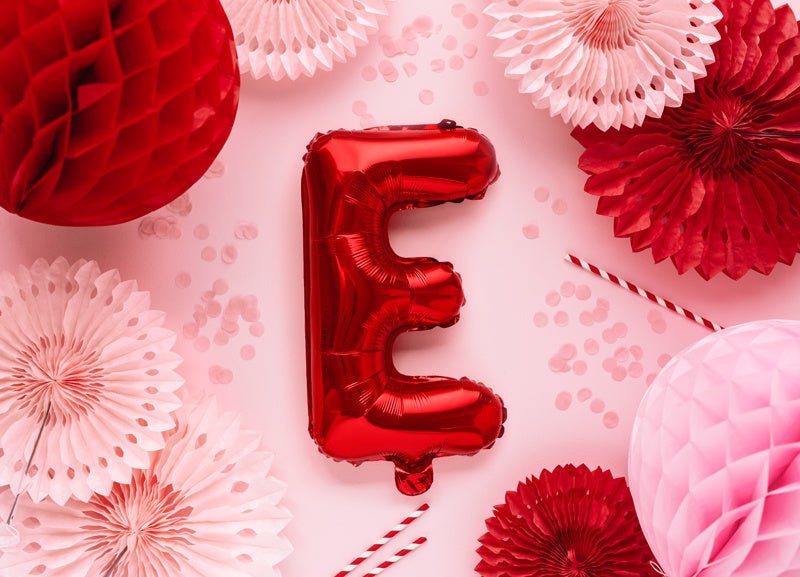 Folie Ballon Letter E Rood Leeg 35cm van Partydeco koop je bij Partywinkel