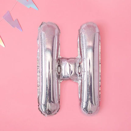 Folie Ballon Letter H Holografisch Leeg 35cm van Partydeco koop je bij Partywinkel