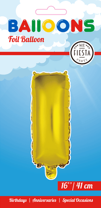 Folie Ballon Letter I Goud 41cm met Rietje van WeFiesta koop je bij Partywinkel