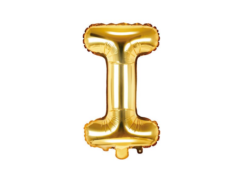 Folie Ballon Letter I Goud Leeg 35cm van Partydeco koop je bij Partywinkel