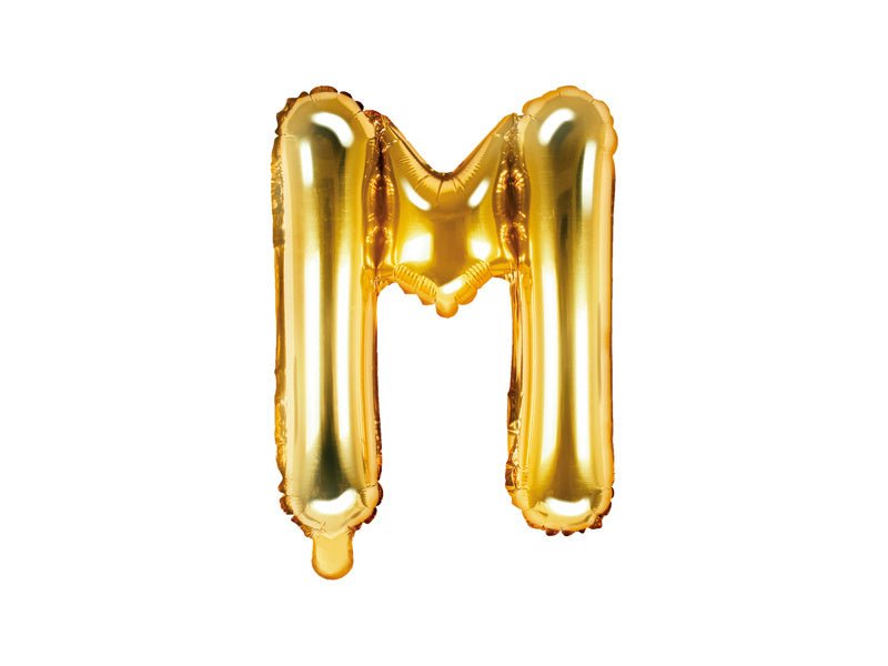 Folie Ballon Letter M Goud Leeg 35cm van Partydeco koop je bij Partywinkel