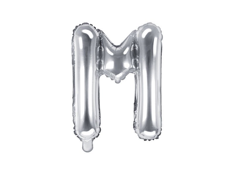Folie Ballon Letter M Zilver Leeg 35cm van Partydeco koop je bij Partywinkel