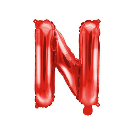 Folie Ballon Letter N Rood Leeg 35cm van Partydeco koop je bij Partywinkel