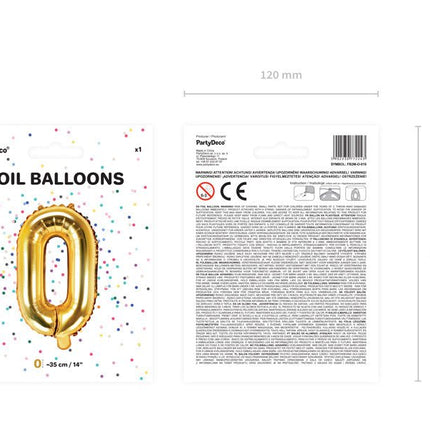 Folie Ballon Letter O Goud Leeg 35cm van Partydeco koop je bij Partywinkel