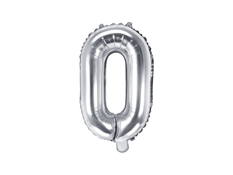 Folie Ballon Letter O Zilver Leeg 35cm van Partydeco koop je bij Partywinkel