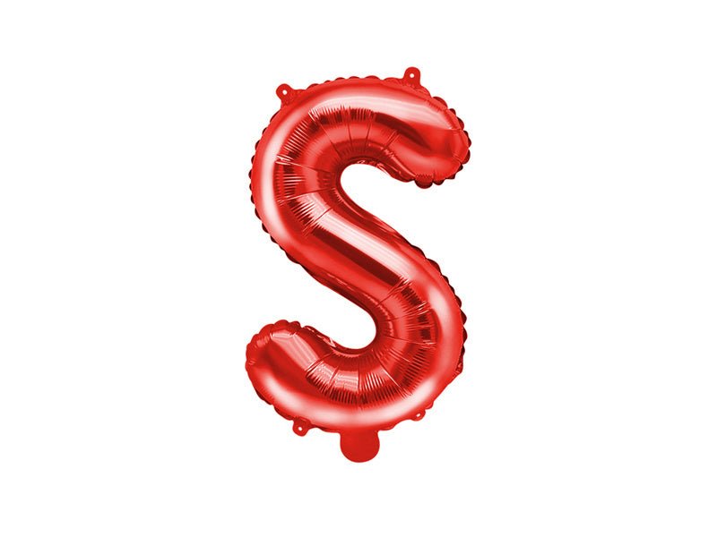 Folie Ballon Letter S Rood Leeg 35cm van Partydeco koop je bij Partywinkel