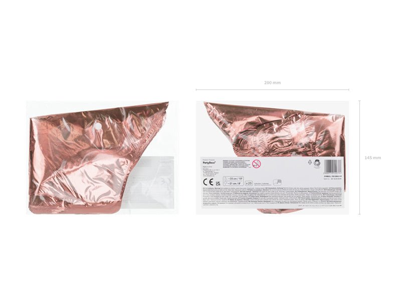 Folie Ballon Ster Rose Goud Leeg 25cm 25st van Partydeco koop je bij Partywinkel