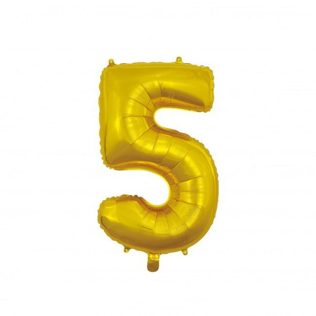 Folieballon Cijfer 5 Goud 66cm van WeFiesta koop je bij Partywinkel