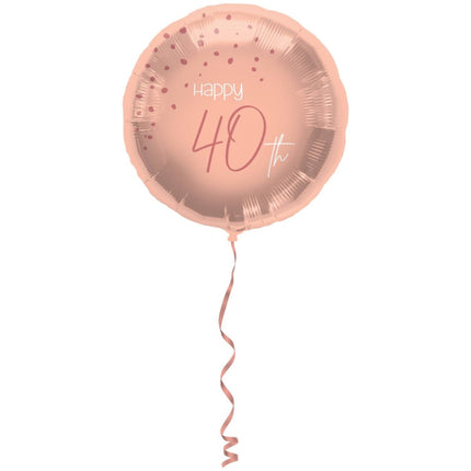 Folieballon Elegant Lush Blush 40 Jaar - 45cm van Folat koop je bij Partywinkel