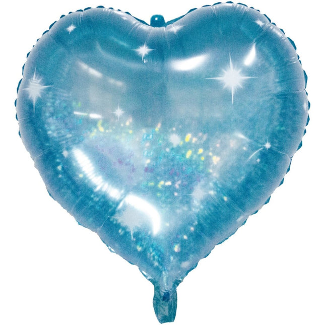 Folieballon Hartvormig Galactic Aqua - 45 cm van Folat koop je bij Partywinkel