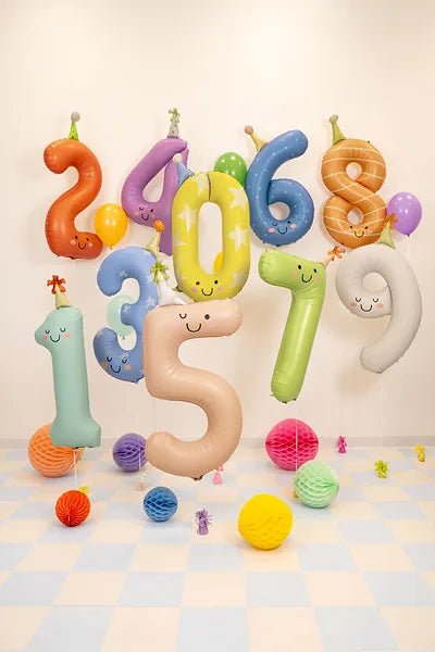 Folieballon met het cijfer "9", 86 cm, crèmekleurig van Partydeco koop je bij Partywinkel