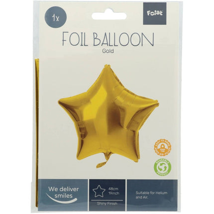 Folieballon Stervormig Goudkleurig - 45 cm van Folat koop je bij Partywinkel