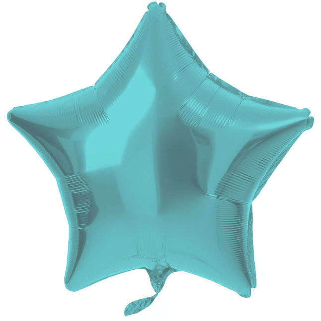 Folieballon Stervormig Pastel Aqua Metallic Mat - 45 cm van Folat koop je bij Partywinkel
