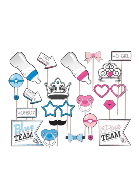 Foto Props Gender Reveal 20st van Haza Witbaard koop je bij Partywinkel