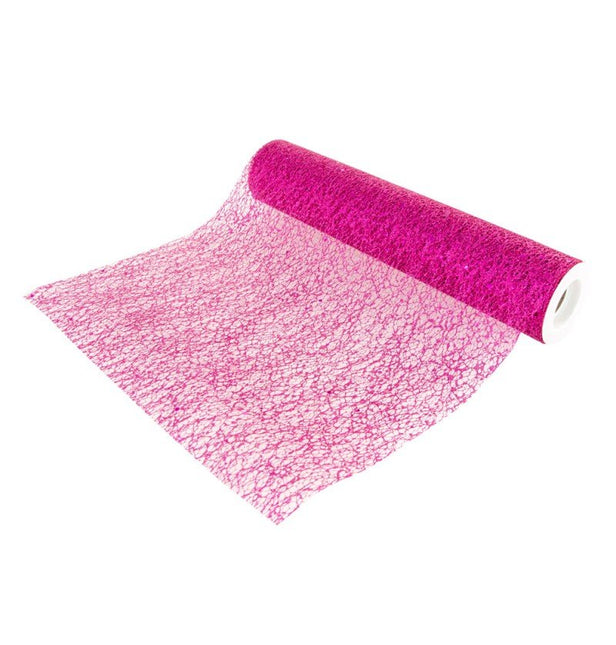 Fuchsia Tafelloper Glitter 5m van CHAKS koop je bij Partywinkel