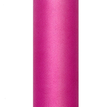 Fuchsia Tule Rol 15cm 9m van Partydeco koop je bij Partywinkel