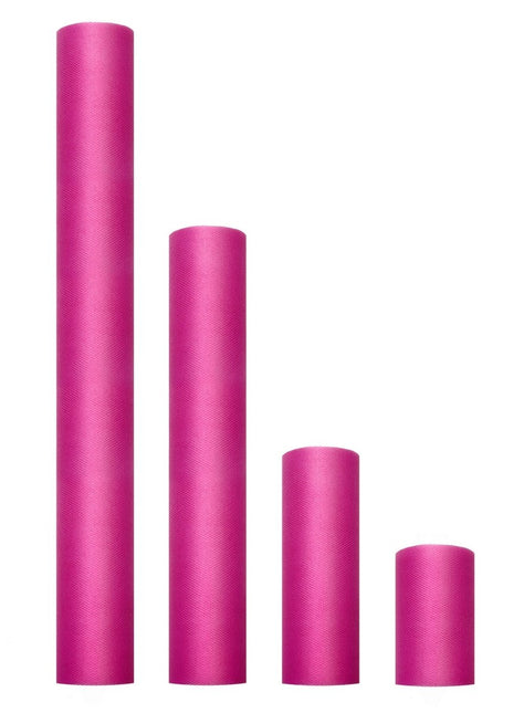 Fuchsia Tule Rol 30cm 9m van Partydeco koop je bij Partywinkel