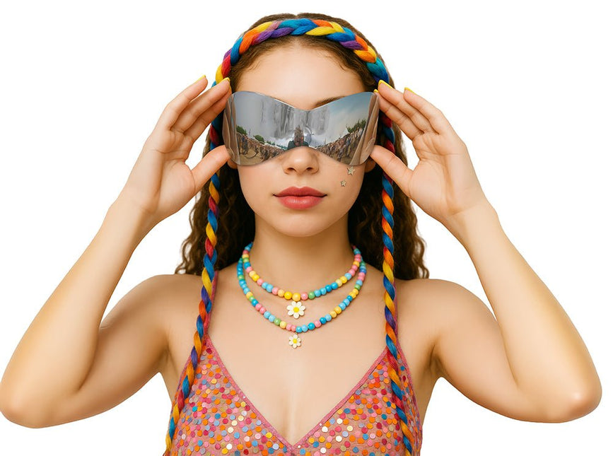 Futuristic Spiegel zonnebril van Fiestas Guirca koop je bij Partywinkel