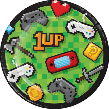 Gaming Party Borden Papier 18cm 8st van Creative Converting koop je bij Partywinkel