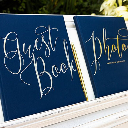Gastenboek Blauw 24,5cm van Partydeco koop je bij Partywinkel