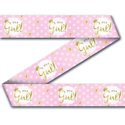 Geboorte Afzetlint Hoera Een Meisje! 12m van Paper Dreams koop je bij Partywinkel