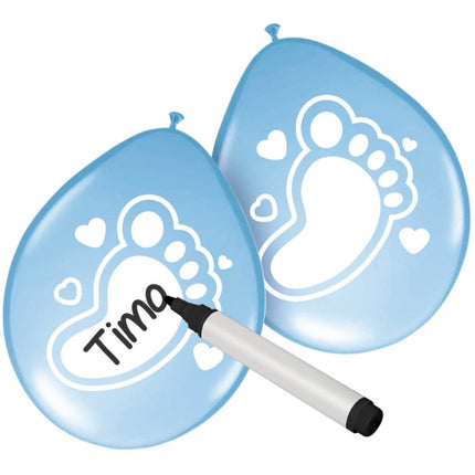 Geboorte Ballonnen Jongen Schrijfbaar 25cm 6st van Folat koop je bij Partywinkel