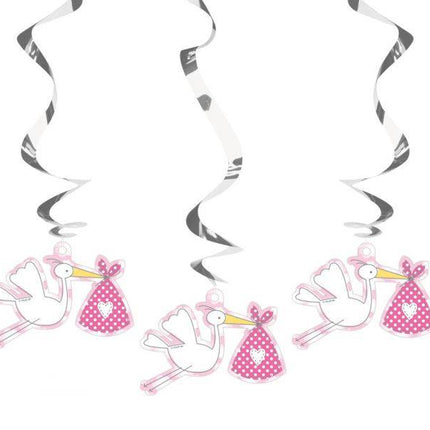 Geboorte Hangdecoratie Meisje Versiering 25cm 3st van Folat koop je bij Partywinkel