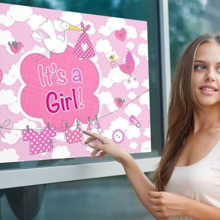 Geboorte Raamvlag Meisje 90cm van Folat koop je bij Partywinkel