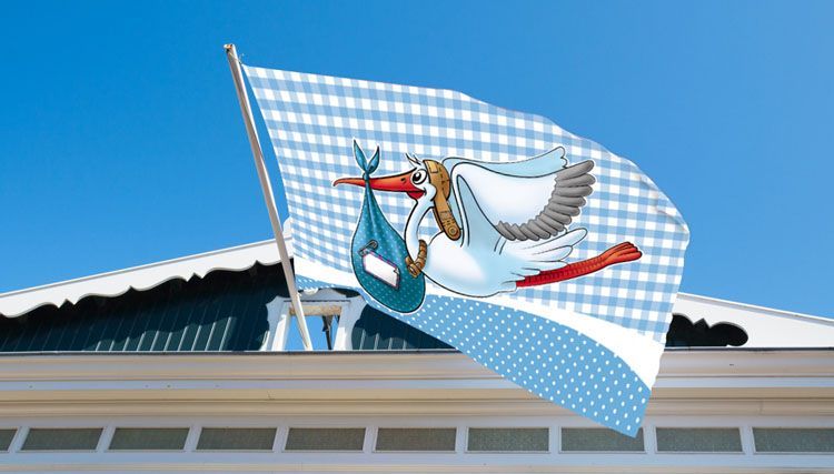 Geboortevlag Jongen 90cm - Partywinkel - 8714572090766