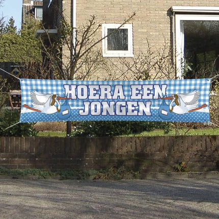Geboortevlag Jongen XL 1,8m - Partywinkel - 8714572090797