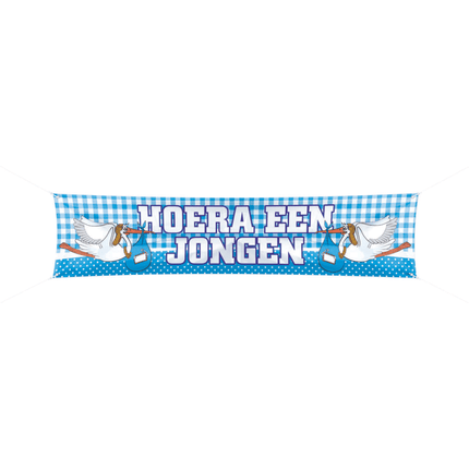 Geboortevlag Jongen XL 1,8m - Partywinkel - 8714572090797